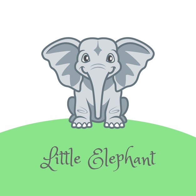 Cute Little Elephant Cartoon Character