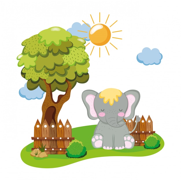 Cute and little elephant character