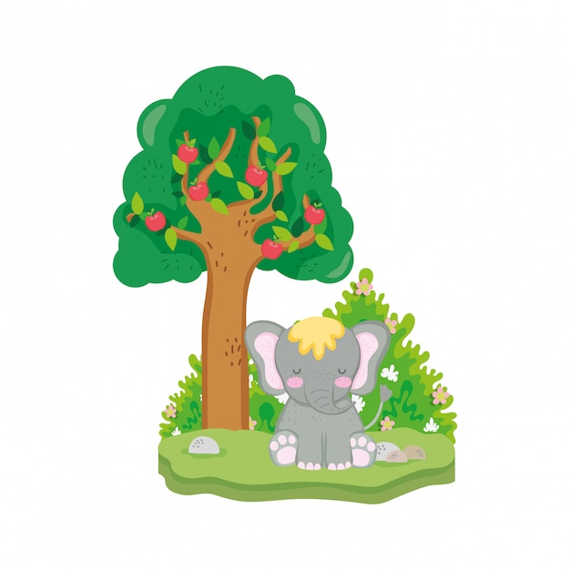 Cute and little elephant character