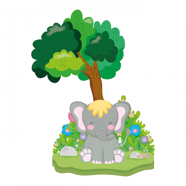 Cute and little elephant character