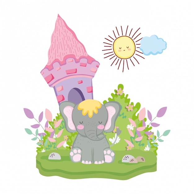 Cute and little elephant character