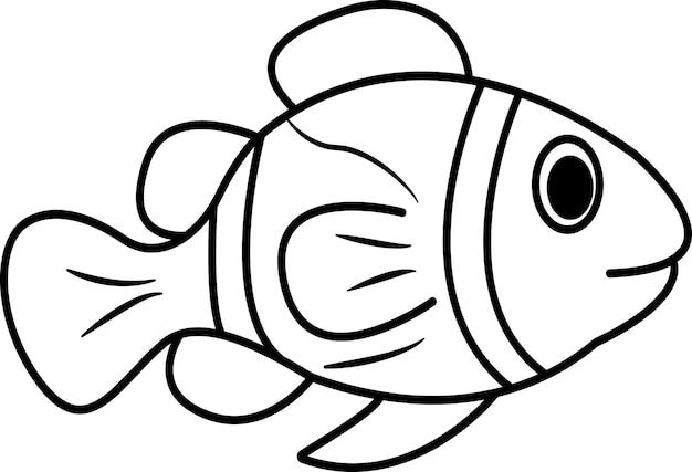 Cute little fish for coloring book