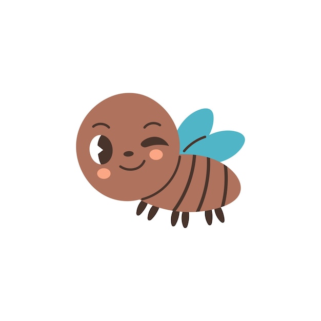 Cute little fly character vector illustration