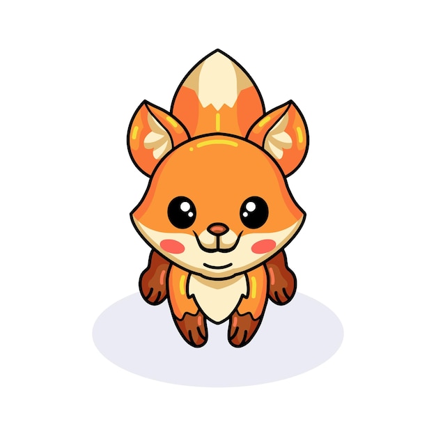 Cute little fox cartoon posing