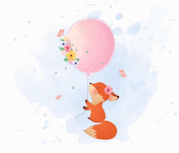 cute little fox illustration