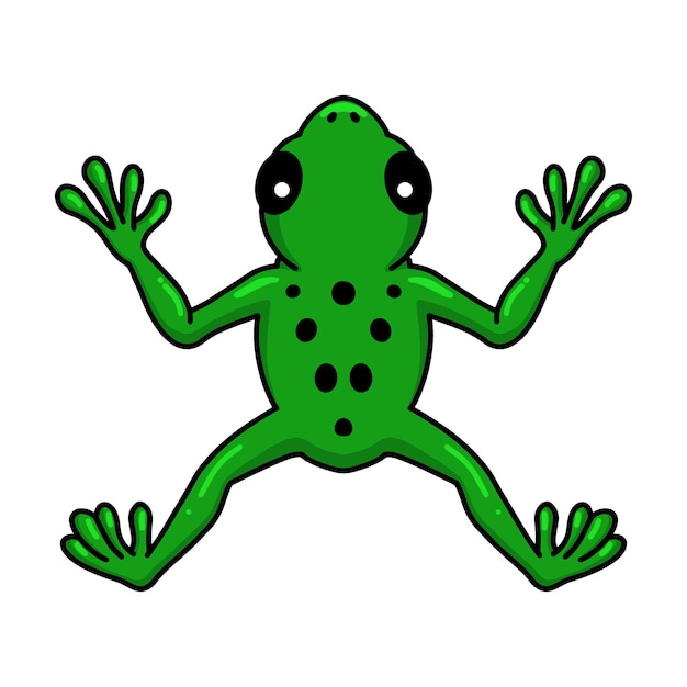 Vector cute little frog cartoon character