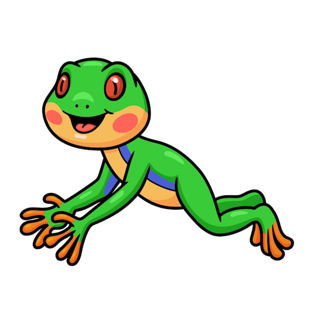 Vector cute little frog cartoon character
