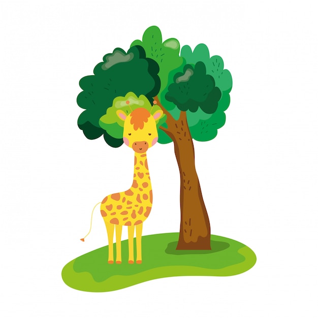 Cute and little giraffe character