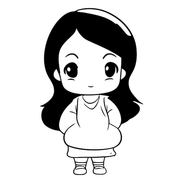 귀여운 작은 소녀 만화 터 일러스트레이션 그래픽 디자인 터 터 그래픽 디자인
