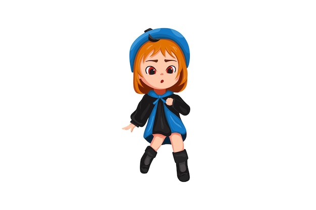 Cute Little Girl Character Illustration