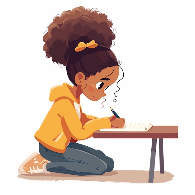 cute_little_girl_writing_at_school