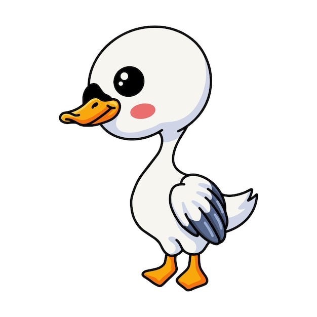 Cute little goose cartoon standing