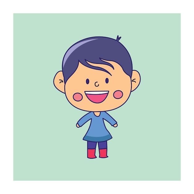 Cute little happy girl illustration vector