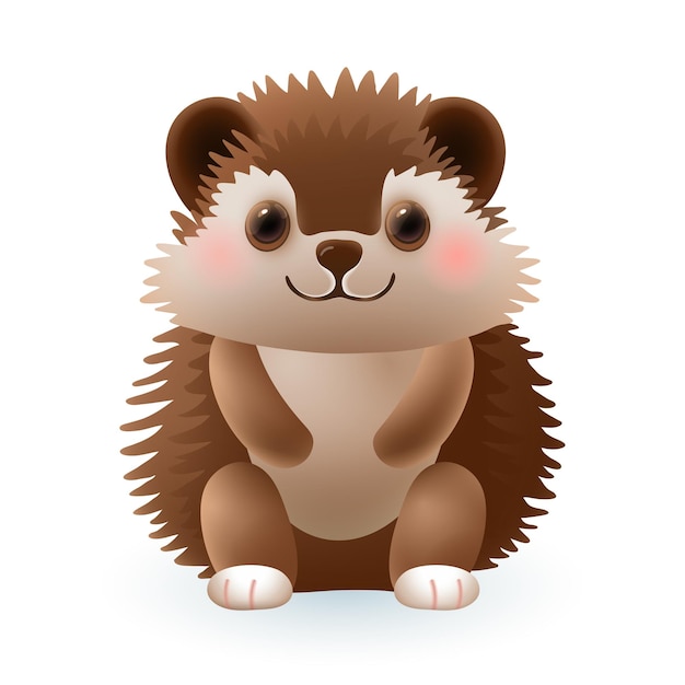 Cute little hedgehog 3d illustration