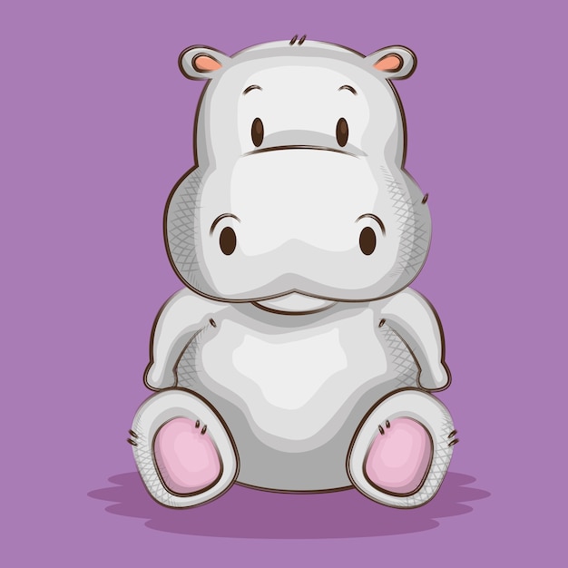 Cute little hippo character