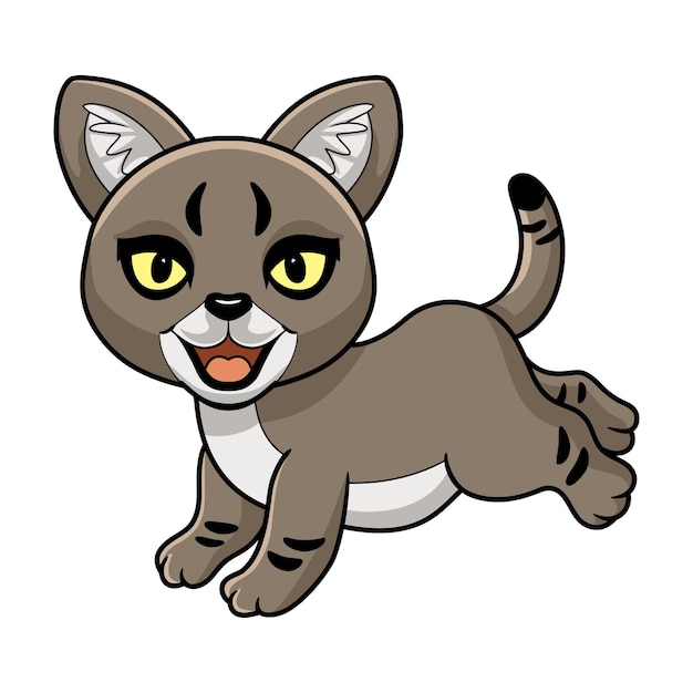 Cute little jungle cat cartoon