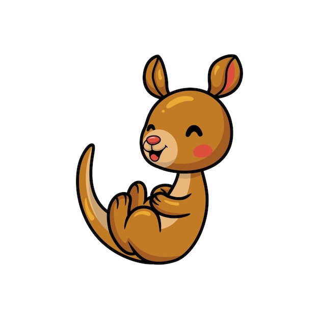 Cute little kangaroo cartoon laughing