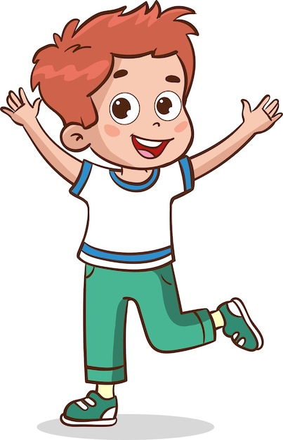 cute little kid jump and feel happy 7846355 Vector Art at Vecteezy