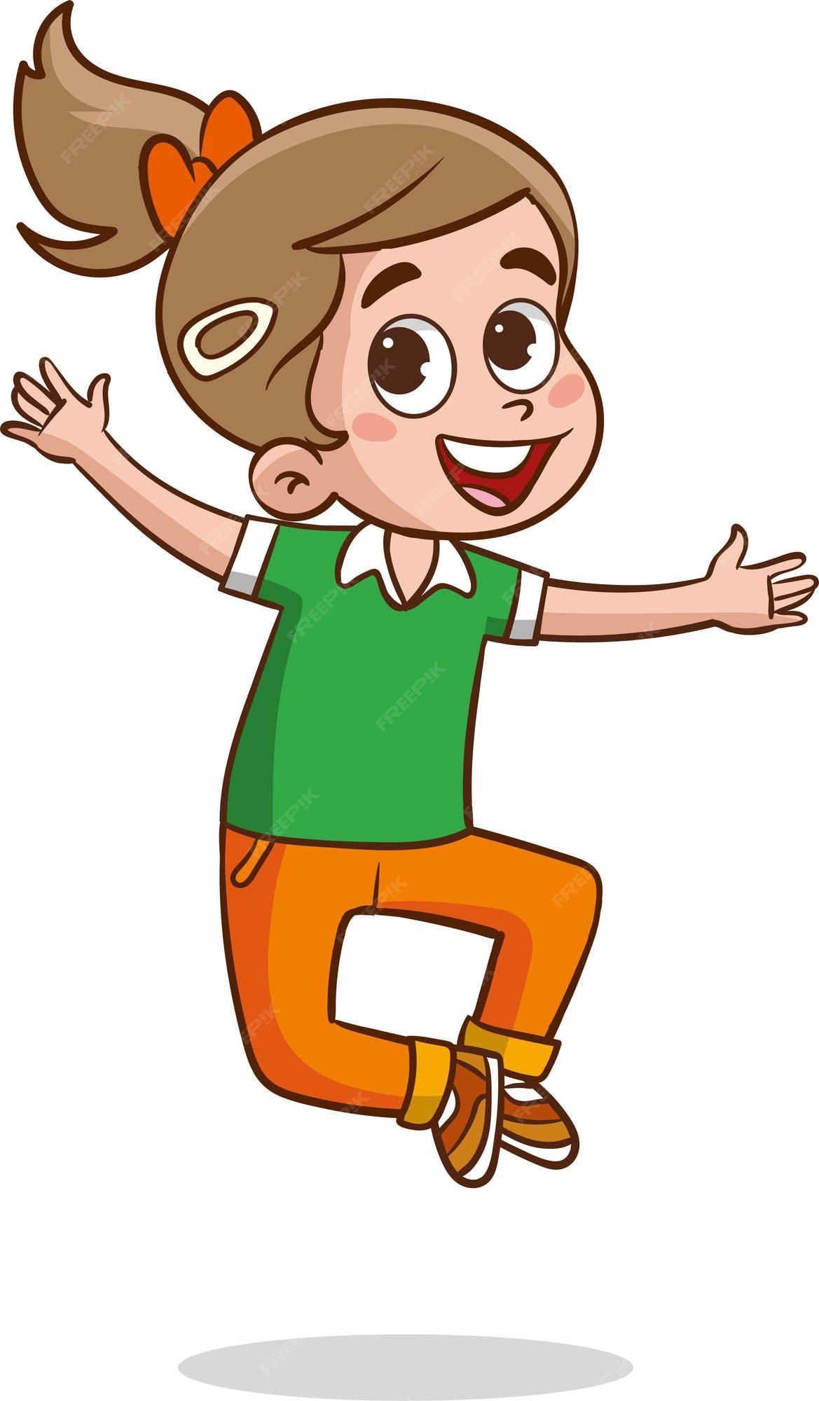 cute little kid jump and feel happy 7846355 Vector Art at Vecteezy