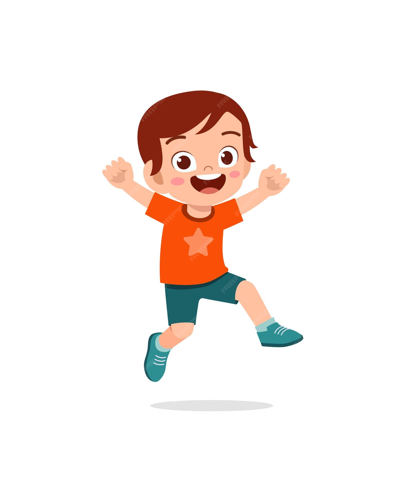 cute little kid jump and feel happy 7846355 Vector Art at Vecteezy