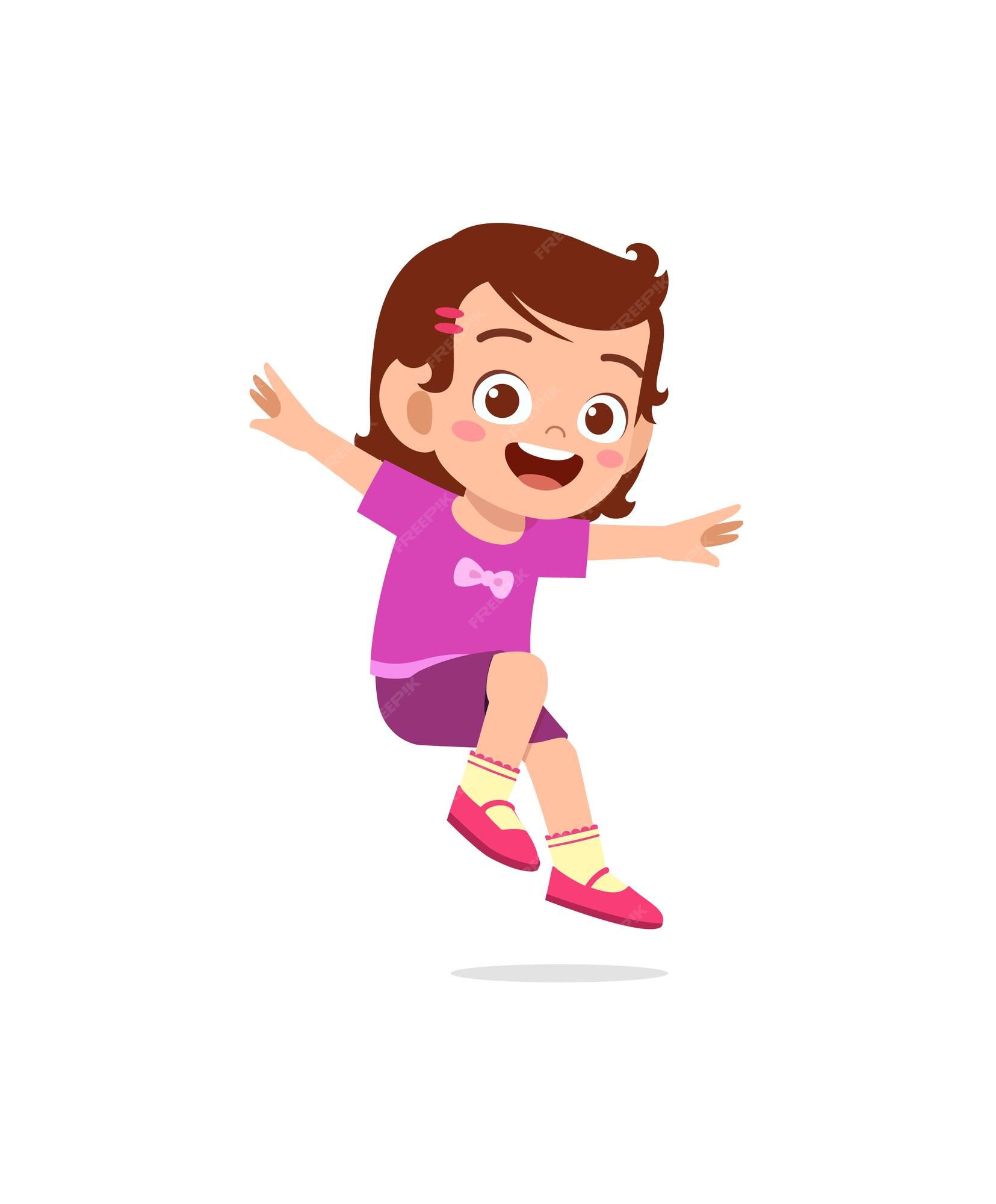 cute little kid jump and feel happy 7846355 Vector Art at Vecteezy