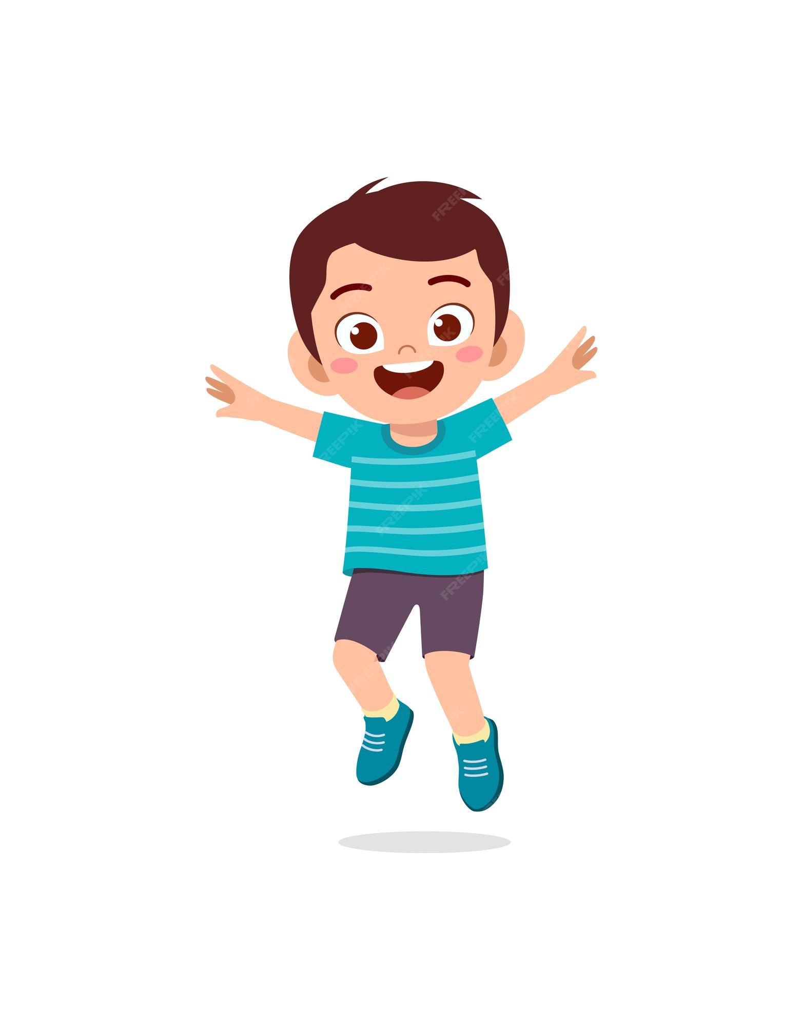 cute little kid jump and feel happy 7846355 Vector Art at Vecteezy