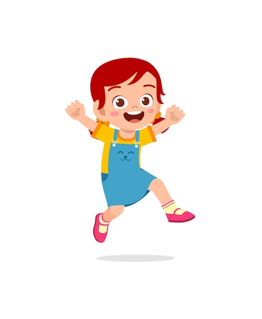 cute little kid jump and feel happy 7846355 Vector Art at Vecteezy