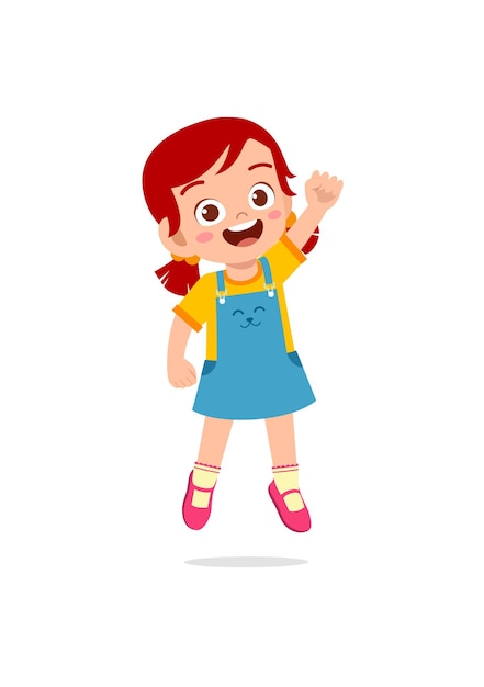 cute little kid jump and feel happy 7846355 Vector Art at Vecteezy