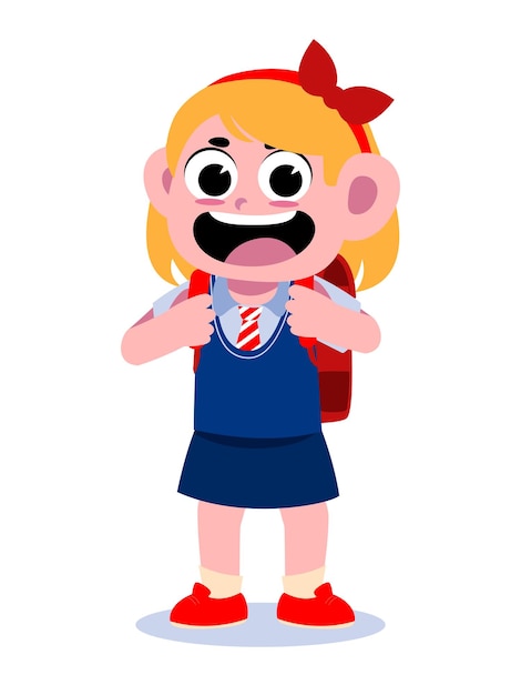 cute little kid in school uniform