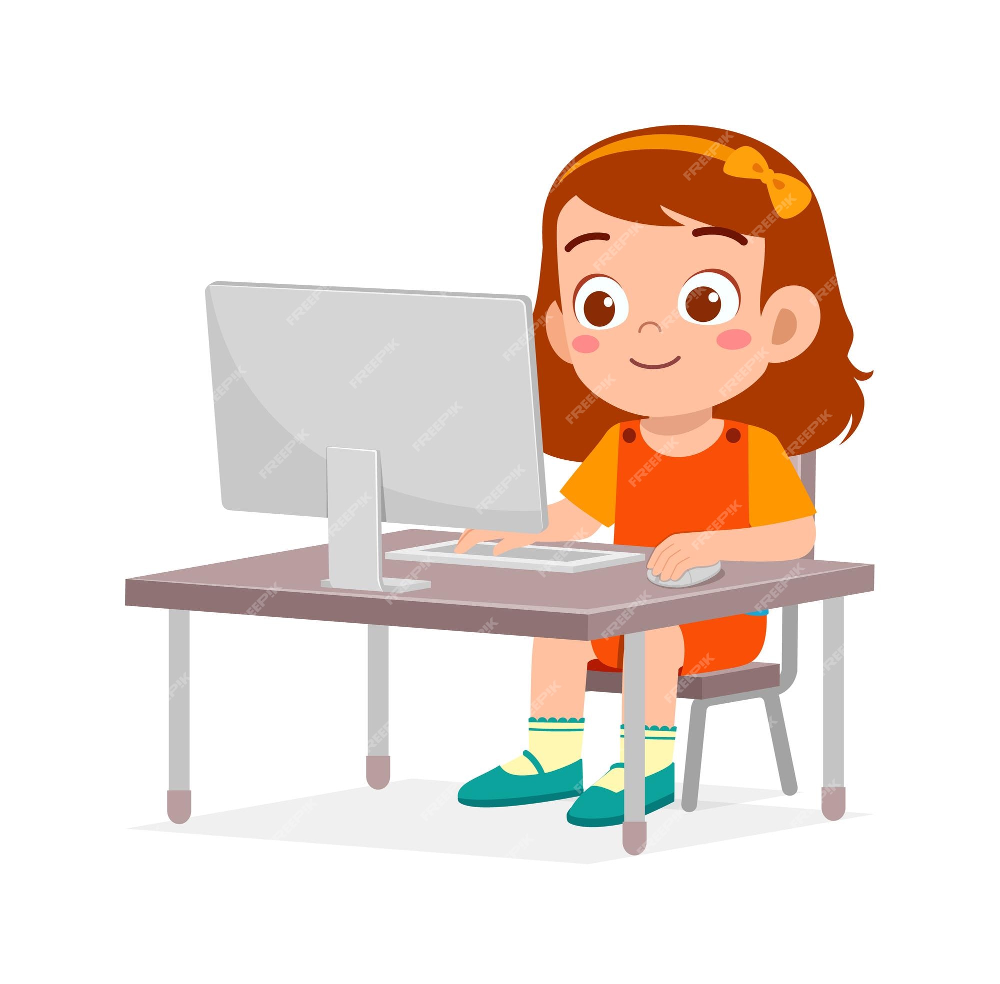 Kids using laptop Vectors & Illustrations for Free Download | Freepik