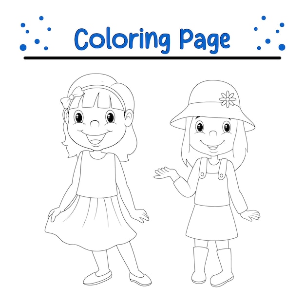 귀여운 작은 아이들 색칠 페이지