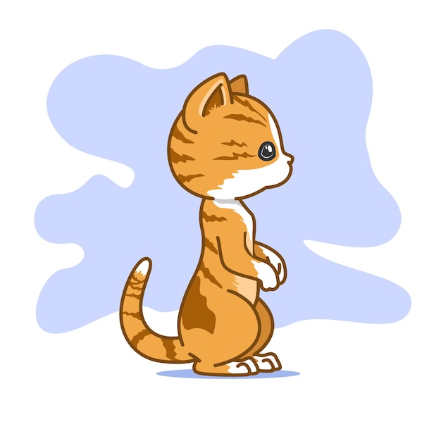 Vector cute little kitten standing