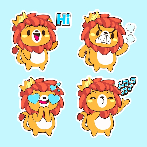 Cute little Lion cartoon vector illustration