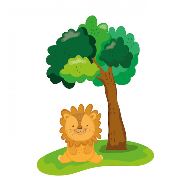 Cute and little lion character