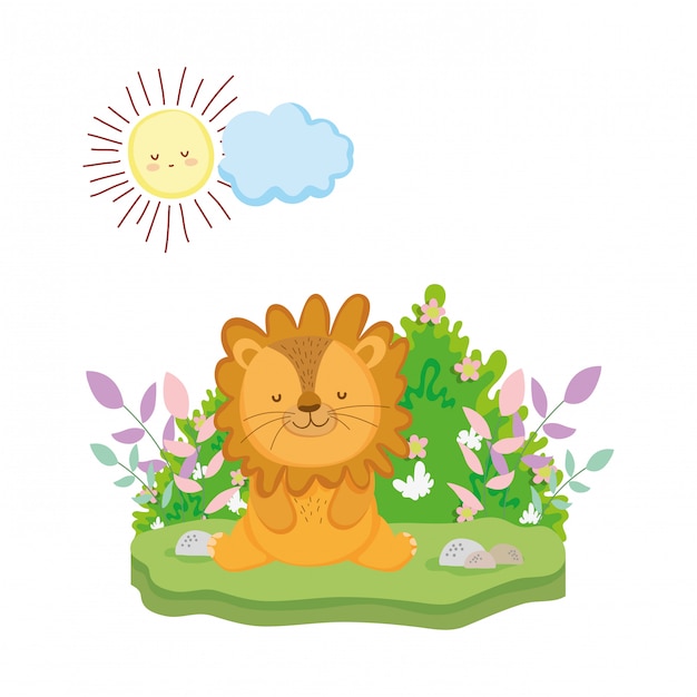 Cute and little lion character