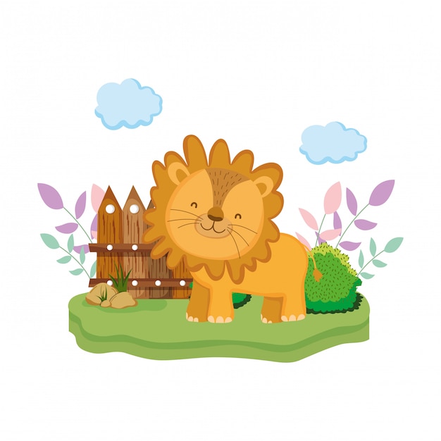 Cute and little lion character