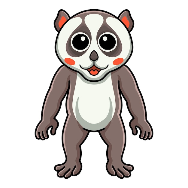 Cute little loris cartoon standing