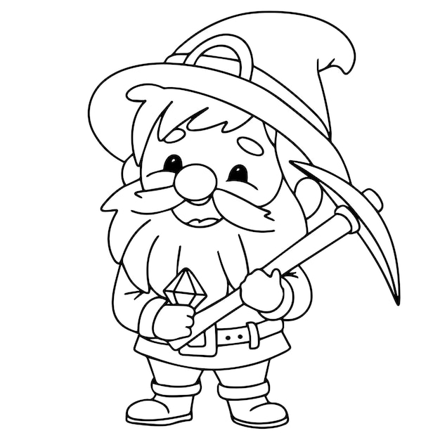 絵描きのスタイルの可愛い小さな男 ピカソの輪郭を持つ小人 手描きのベクトルアート
