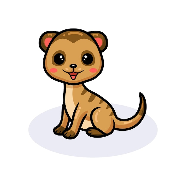 Cute little meerkat cartoon sitting