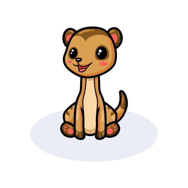 Cute little meerkat cartoon sitting