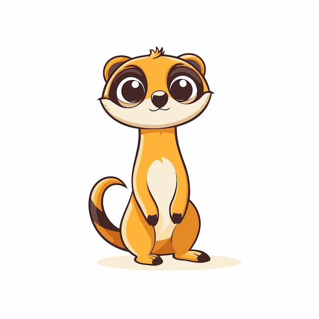 Vector cute little meerkat cartoon vector illustration on a white background