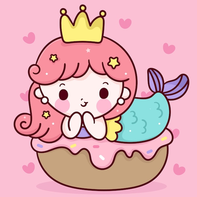 かわいい人魚の漫画は誕生日カップケーキかわいい動物で眠る