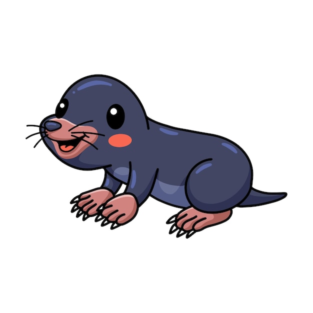 Cute little mole cartoon character