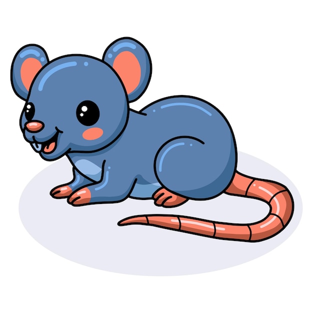 Cute little mouse cartoon posing