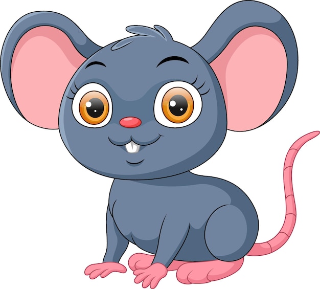 Cute little mouse cartoon sitting