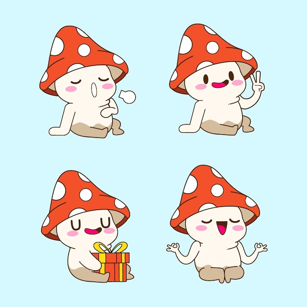 Cute little mushroom vector illustration