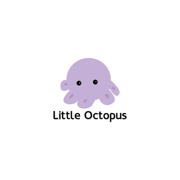 милый маленький дизайн логотипа осьминога