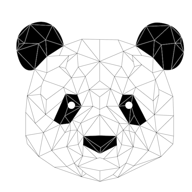 Cute little panda on white Vector Illustration EPS10