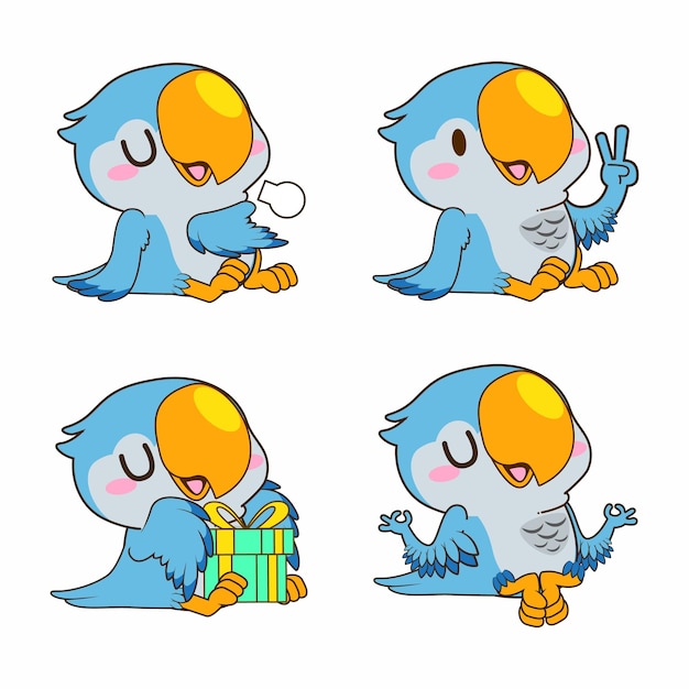 かわいい小さなインコ ベクトル イラスト