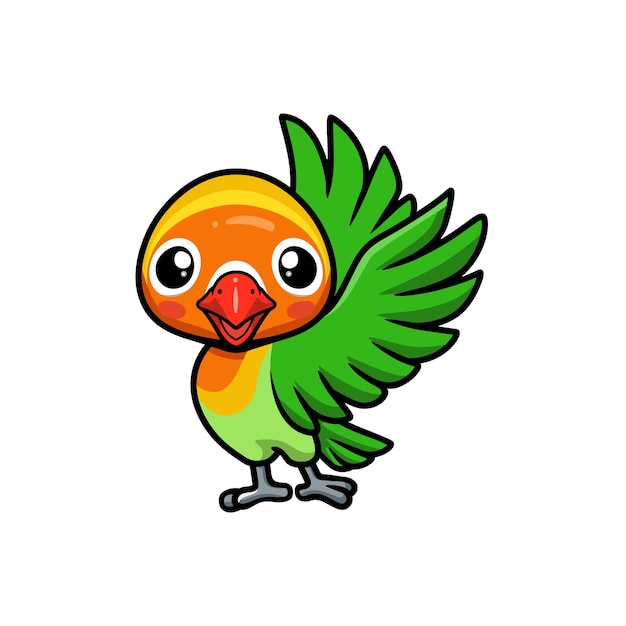 Cute little parrot cartoon standing